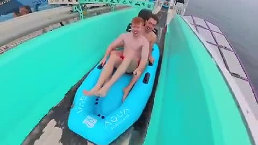 WATERSLIDE WITH A LAUNCH - Norwegian Aqua 🚢_High