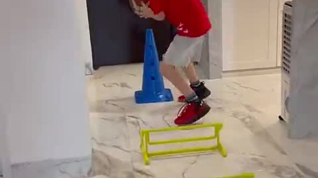 ⁣Agility Drill using Cones and Ladder to Improve Speed and Explosive Power fo_High