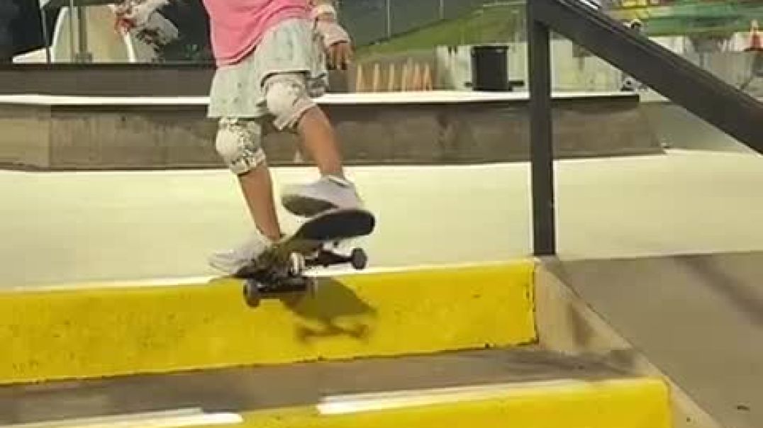 Skateboarding Down the Steps_High