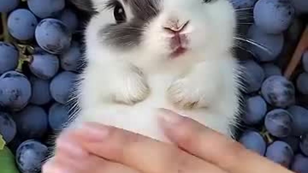 ⁣This Cute Little Rabbit 🐇 Loves to Laugh While Being Petted @cuterabbit @ai