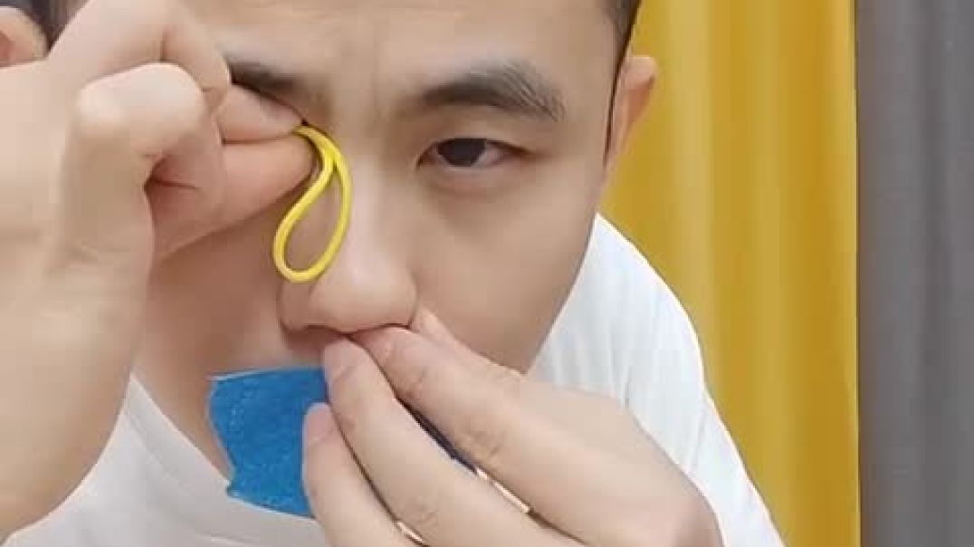 Rubber band penetrates eye and nose @ magic revealed七窍贯通术，橡皮筋穿透眼鼻@魔术揭秘_High