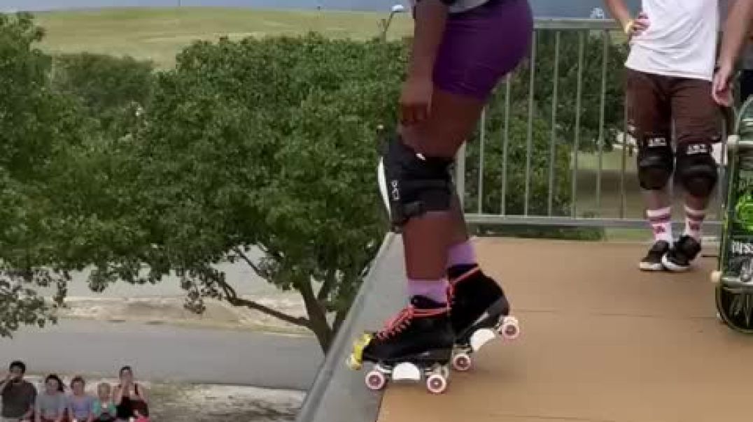 ⁣My very first drop in at Mount Trashmore 13ft vert ramp